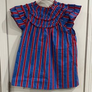 BiBi Blue and Red Striped Blouse